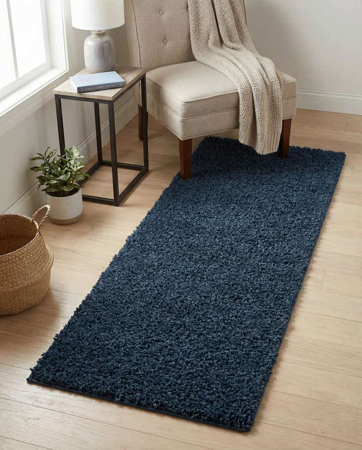 2' x 5' Solid Shag Runner Rug