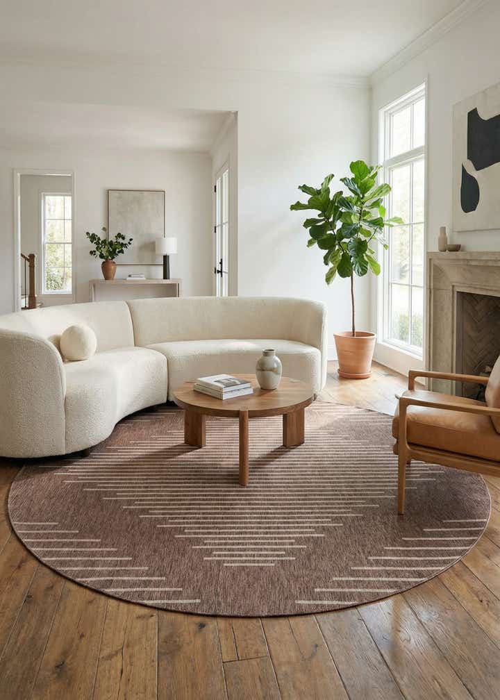 13' x 13' Easy-Clean Modern Indoor / Outdoor Round Rug