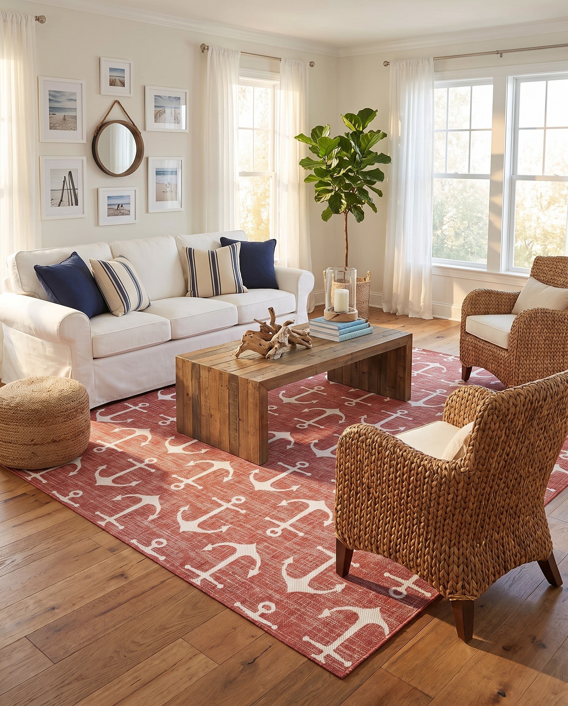 10' x 14' Easy-Clean Coastal Indoor / Outdoor Rug