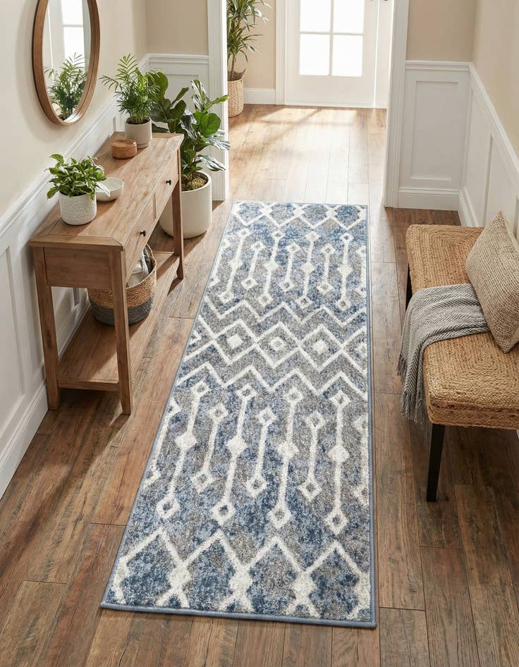 Detail image of 2' x 5' 3 Bohemian Trellis Runner Rug