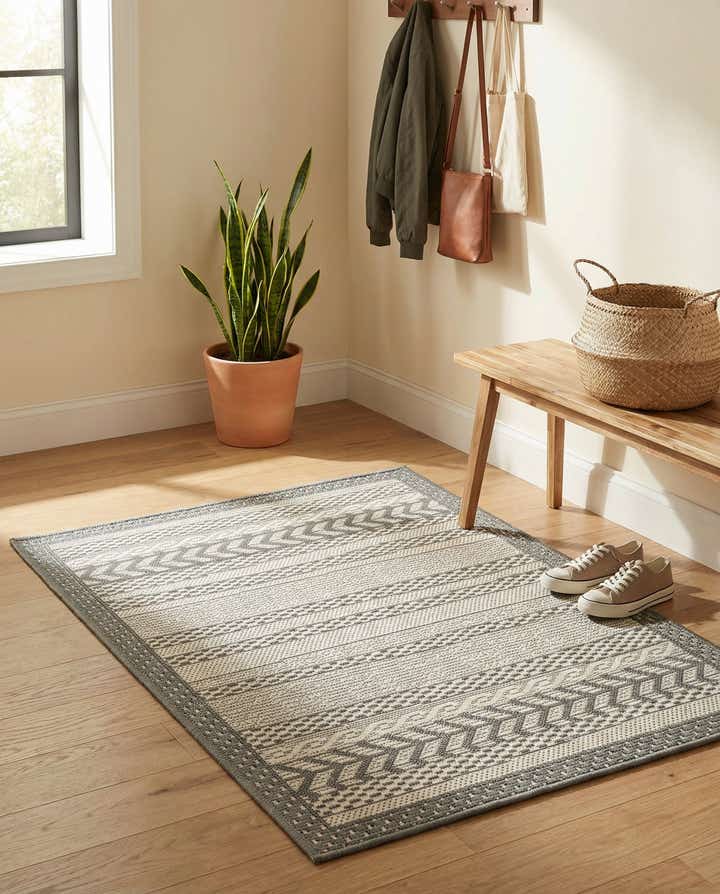 2' 2 x 3' Easy-Clean Border Indoor / Outdoor Rug