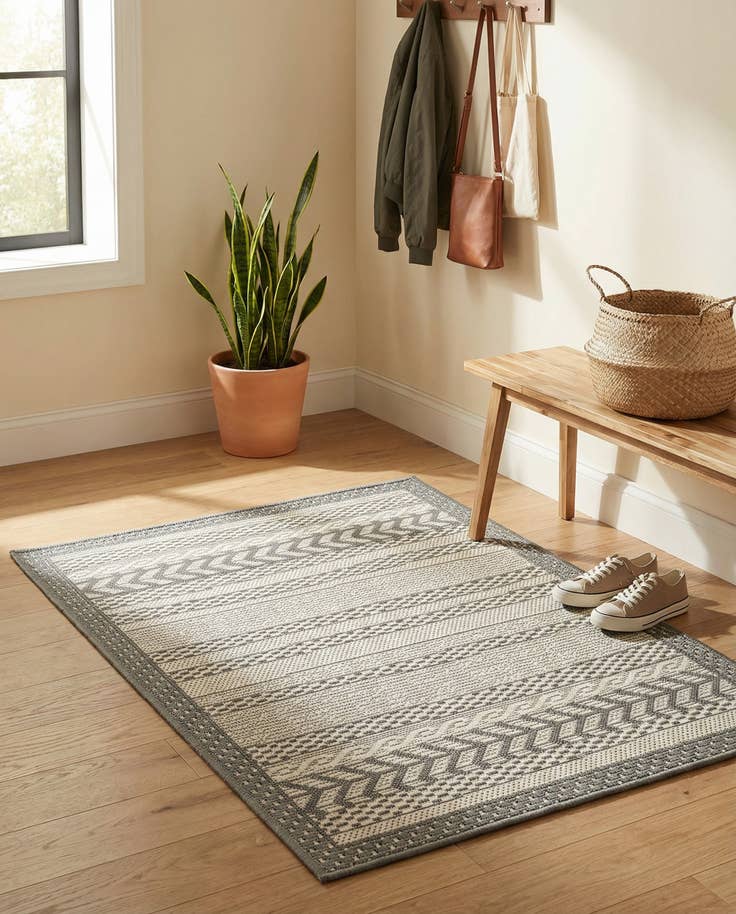Detail image of 2' 2 x 3' Easy-Clean Border Indoor / Outdoor Rug