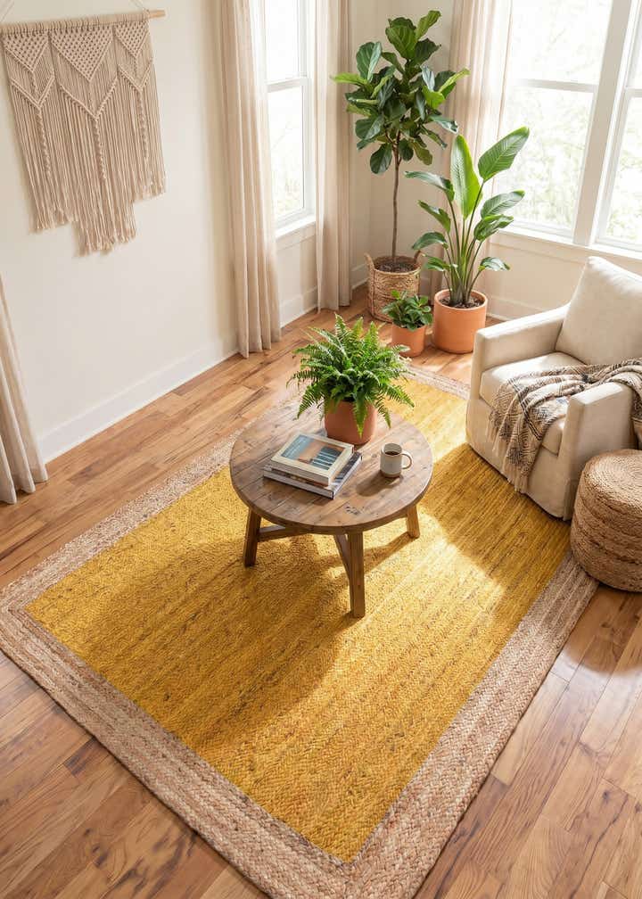 6' 1 x 9' Handmade Braided Jute Rug