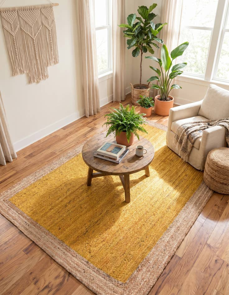 Detail image of 6' 1 x 9' Handmade Braided Jute Rug