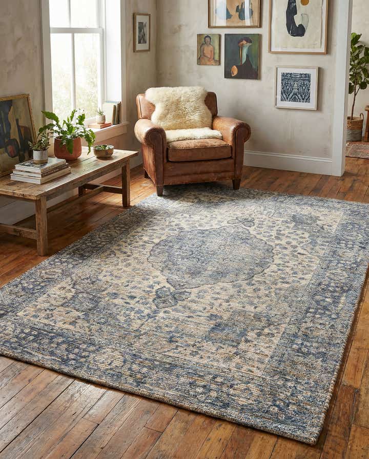 6' 1 x 9' Hand Woven Chenille Jute Rug