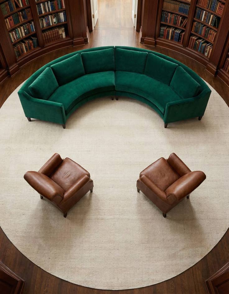 Detail image of  12' x 12'  Hand Woven Jill Zarin English Manor Wool Round Rug