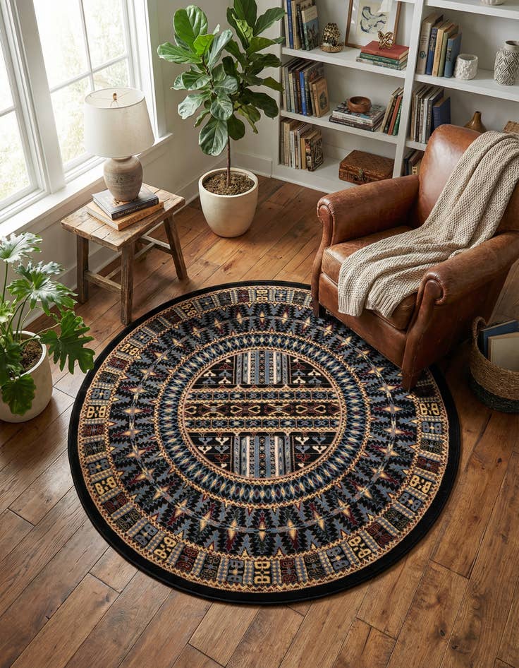 Detail image of 5' 3 x 5' 3 Bokhara Round Rug