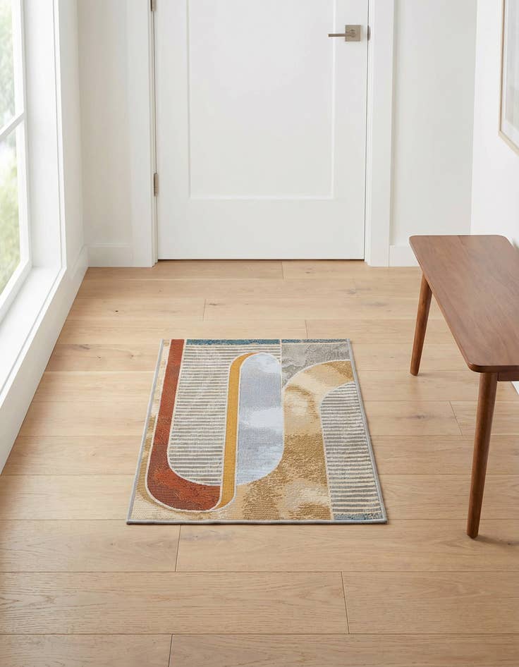 Detail image of 2' x 3' 1 Easy-Clean Modern Indoor / Outdoor Rug