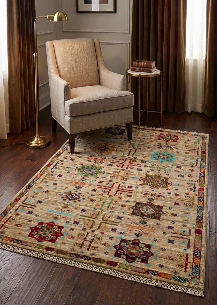 3' 5 x 4' 10 Hand Knotted Ariana Ziegler Rug