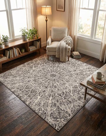 Dark Gray Monte Carlo Square Rug