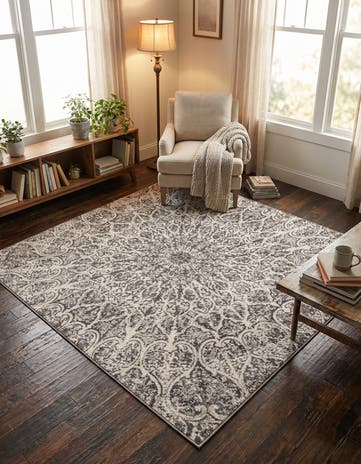 Dark Gray Monte Carlo Square Rug