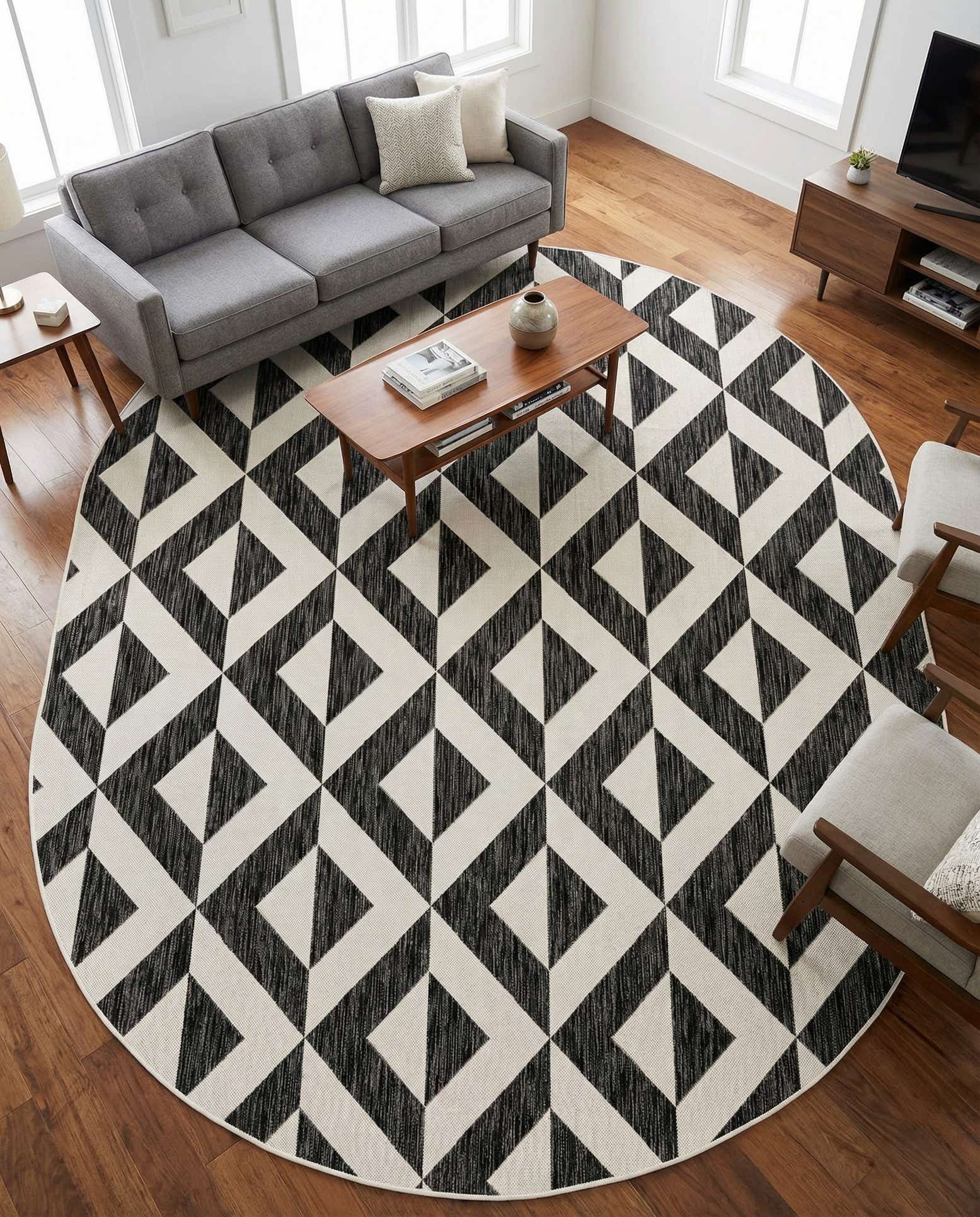 7' 10 x 10' Easy-Clean Jill Zarin Napa Indoor / Outdoor Oval Rug