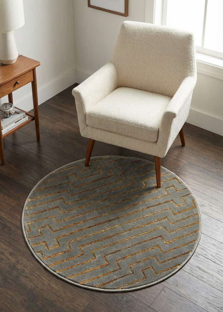 3' x 3' Vogue Geo Round Rug