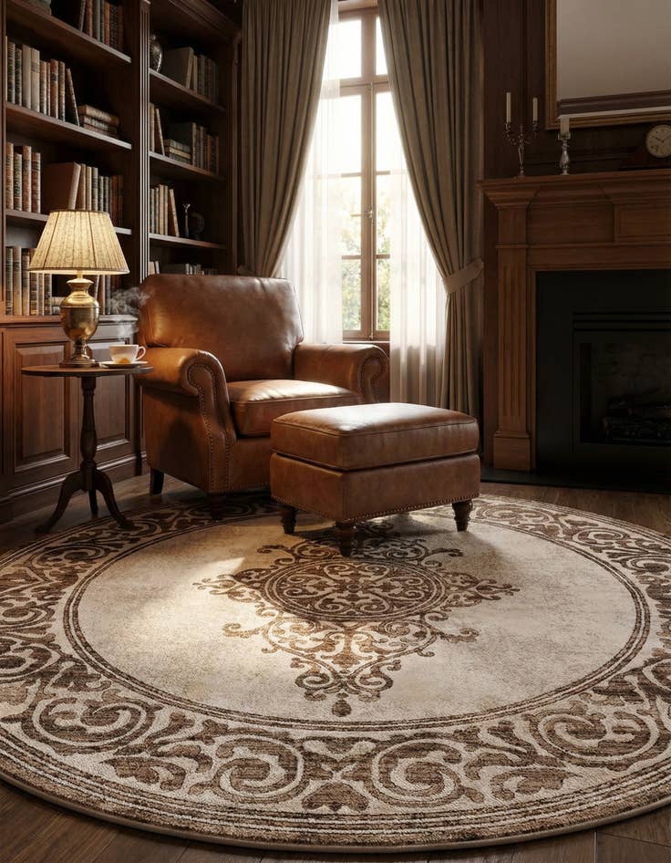 Detail image of 7' 10 x 7' 10 Hermitage Round Rug