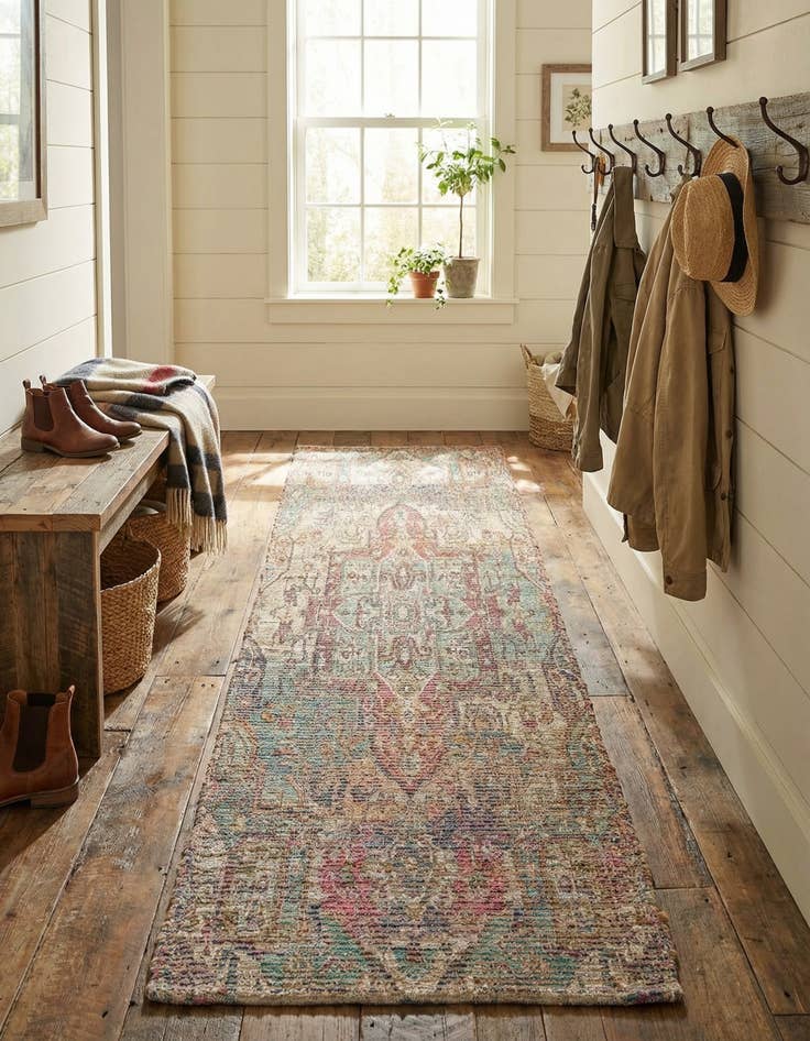 Detail image of 2' 2 x 8' Chenille Jute Runner Rug