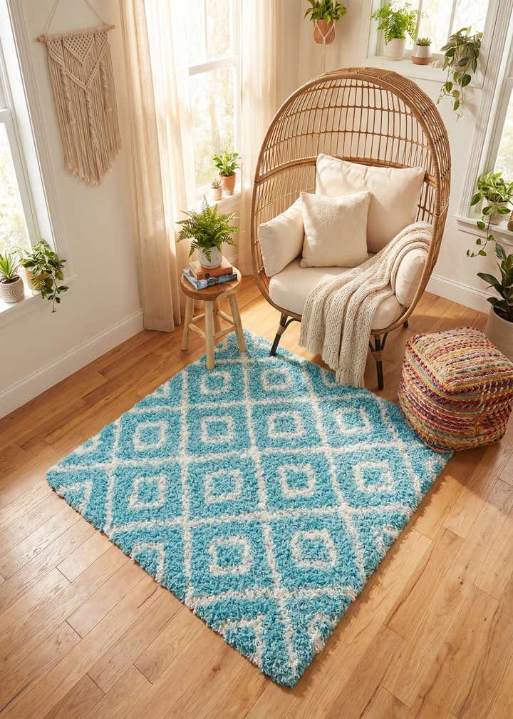 4' x 4' Trellis Shag Square Rug