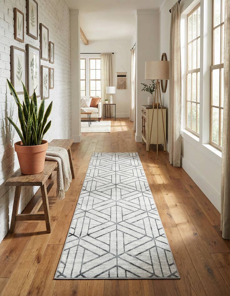 Detail image of  3' x 10' Lattice Trellis Runner Rug