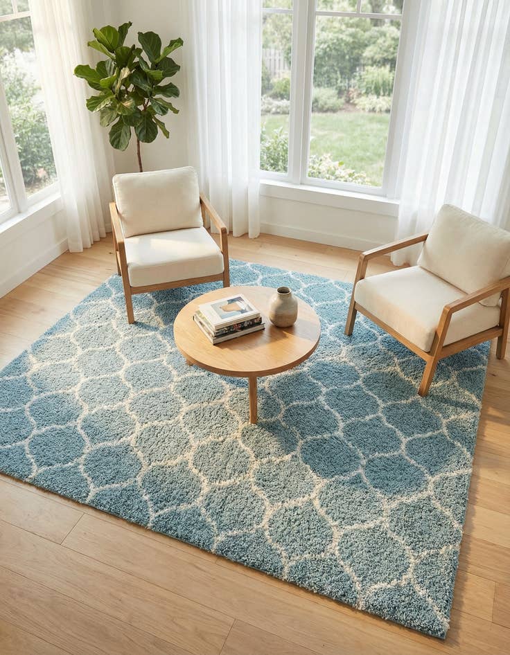 Detail image of 7' 10 x 7' 10 Trellis Shag Square Rug