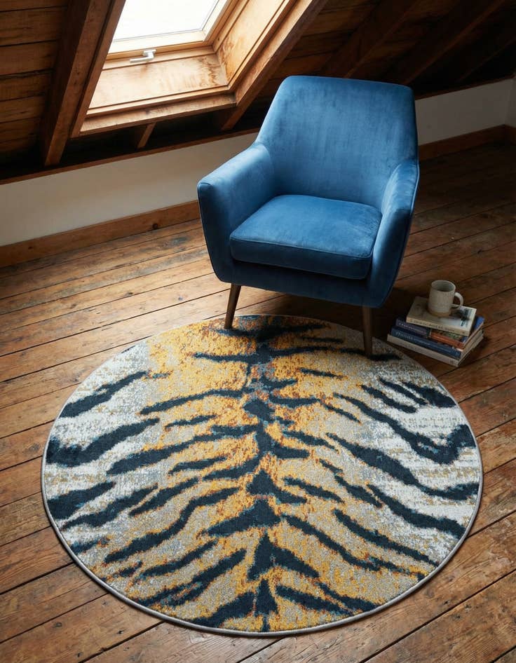 Detail image of 3' 3 x 3' 3 Kamala Washable Round Rug