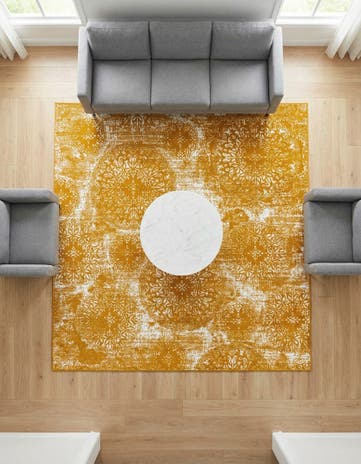 Yellow Monte Carlo Square Rug
