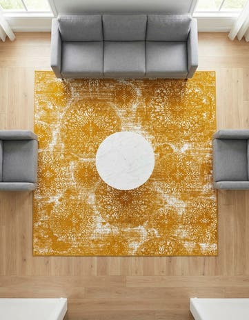 Yellow Monte Carlo Square Rug