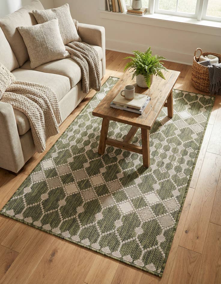 Detail image of 3' x 5' 3  Washable Trellis Indoor / Outdoor Rug