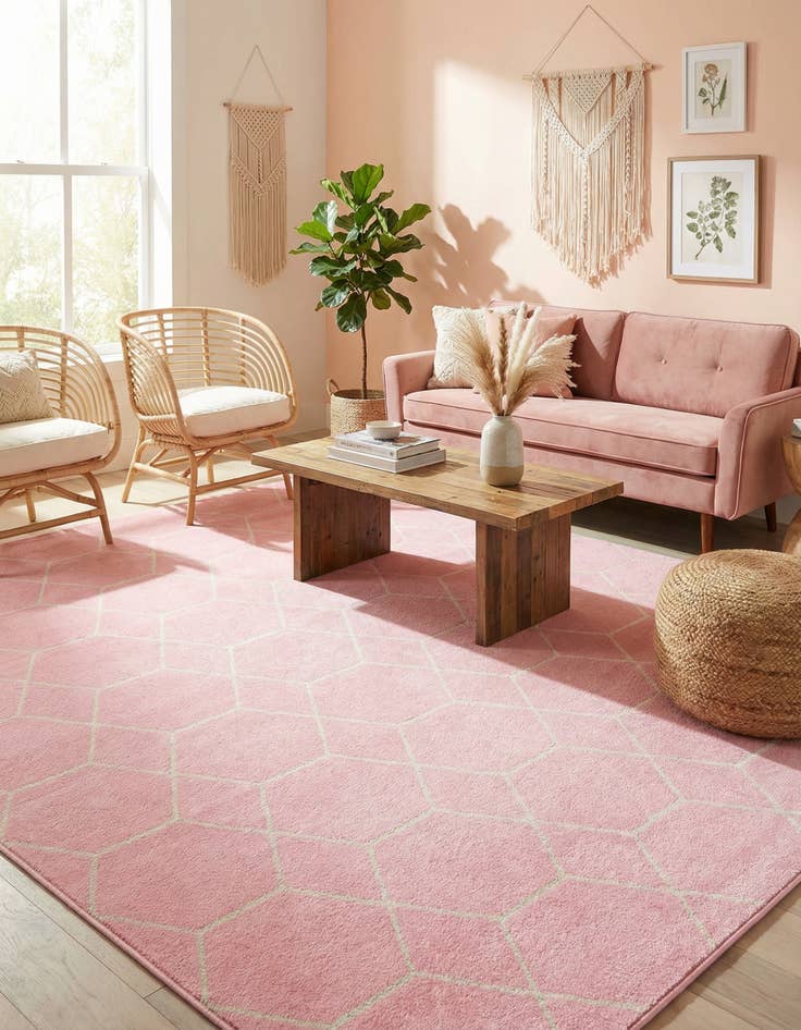 Detail image of 9' x 12' Lattice Frieze Rug