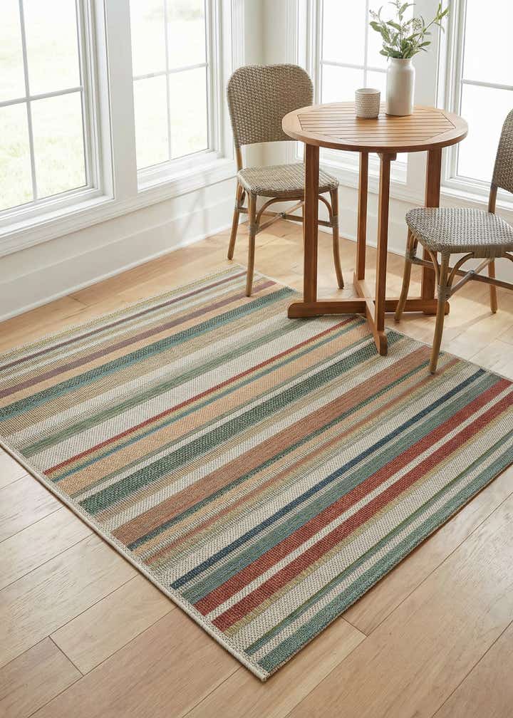 5' 3 x 5' 3 Easy-Clean Baja Indoor / Outdoor Square Rug