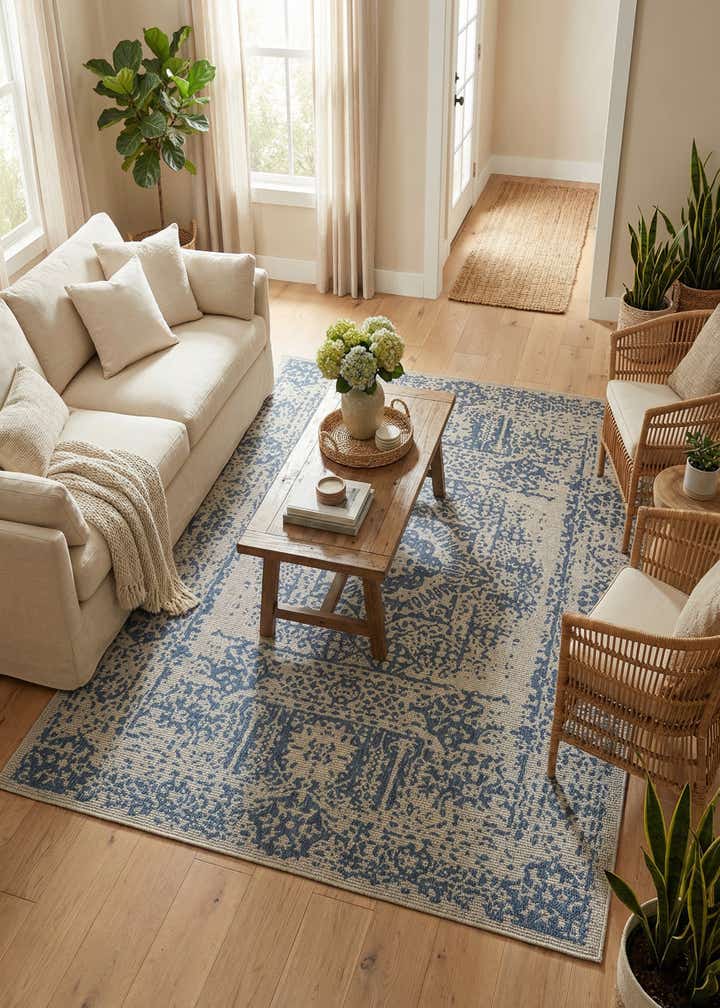 7' 10 x 10' Easy-Clean Traditional Indoor / Outdoor Rug