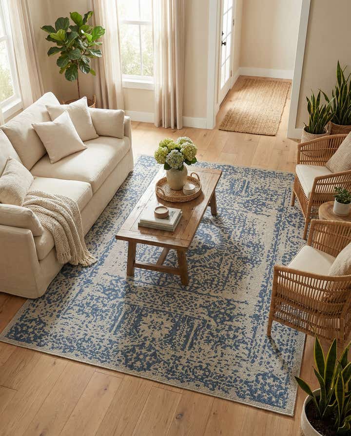 7' 10 x 10' Easy-Clean Traditional Indoor / Outdoor Rug