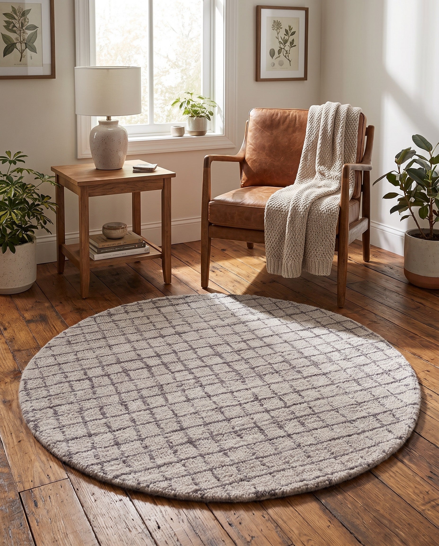 3' 3 x 3' 3 Heritage Line Wool Round Rug