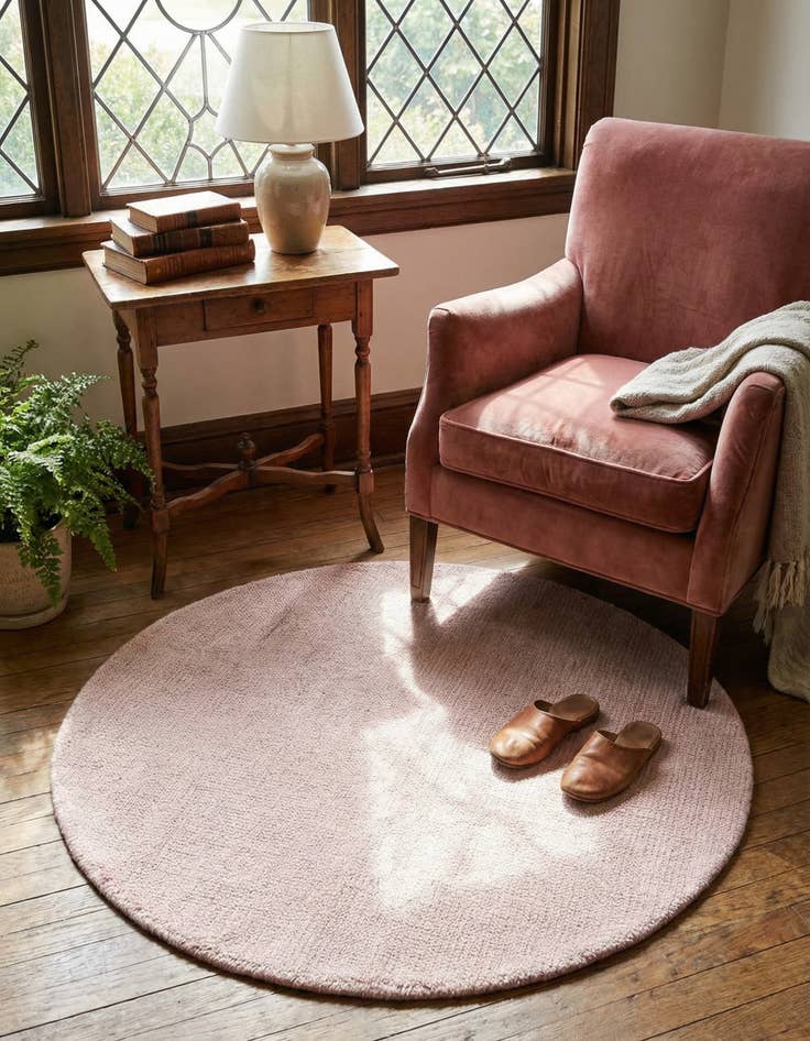 Detail image of 3' 1 x 3' 1  Hand Woven Jill Zarin English Manor Farmhouse Wool Round Rug