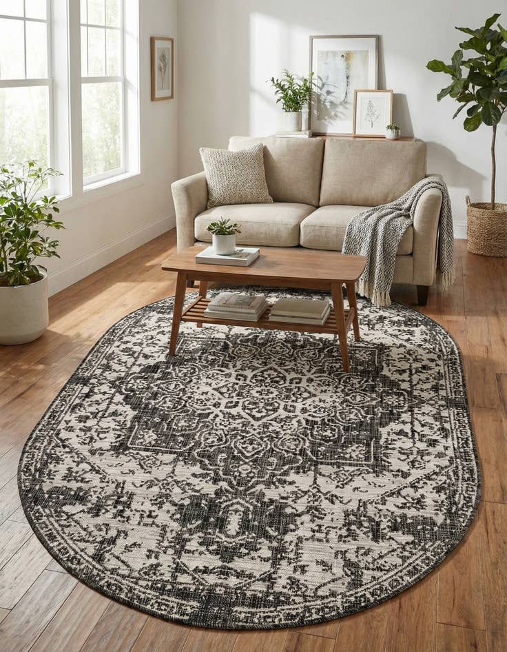 Detail image of 5' 3 x 8'  Washable Jill Zarin Dubai Indoor / Outdoor Oval Rug