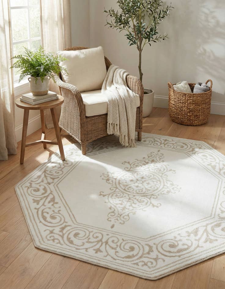 Detail image of 5' 3 x 5' 3 Hermitage Octagon Rug