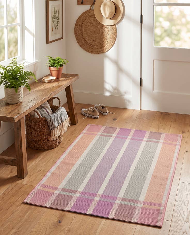 Detail image of 2' x 3' Easy-Clean Striped Indoor / Outdoor Rug