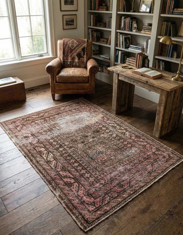 3' 9 x 5' 2 Hand Knotted Ultra Vintage Persian Wool Rug