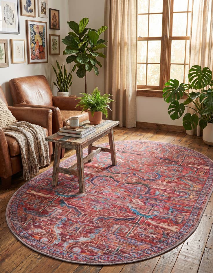 Detail image of 4' x 6' Washable Maahru Oval Rug
