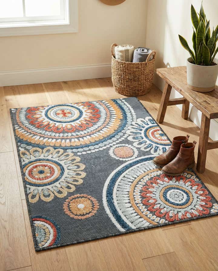 2' 2 x 3' Easy-Clean Botanical Indoor / Outdoor Rug