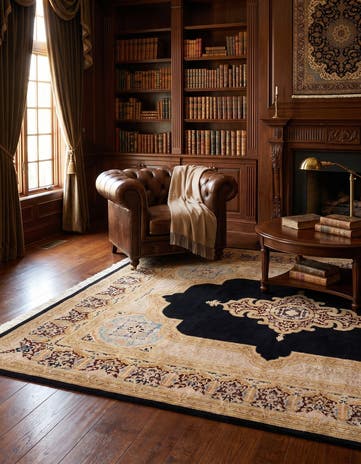 6' 2 x 9' 3 Hand Knotted Kerman Wool Rug