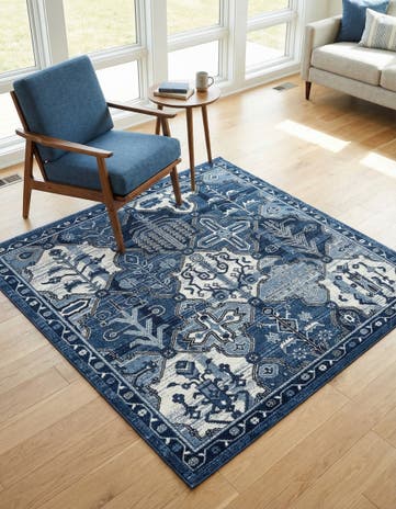 Blue Miranda Square Rug