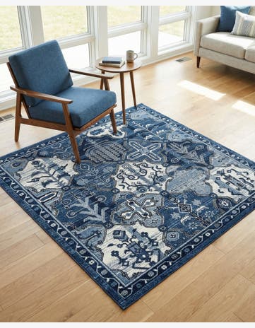 Blue Vista Square Rug