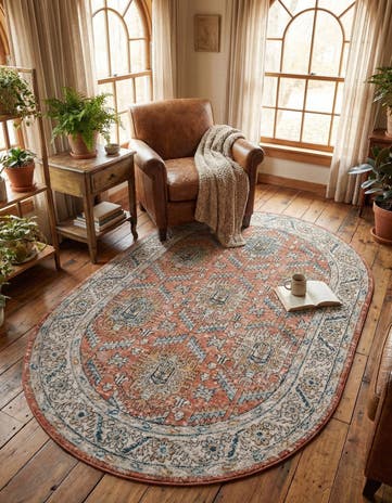 Salmon Pink Nyla Oval Rug