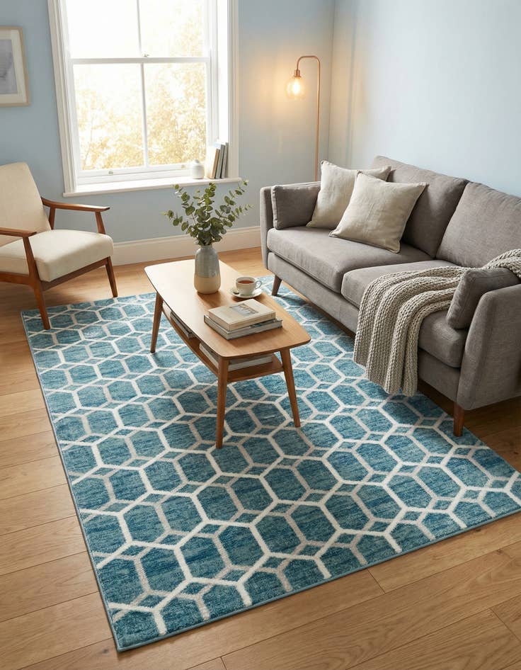 Detail image of 5' x 8' Lattice Trellis Rug