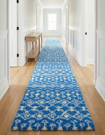 3' 3 x 16' 5 Moroccan Trellis Shag Runner Rug