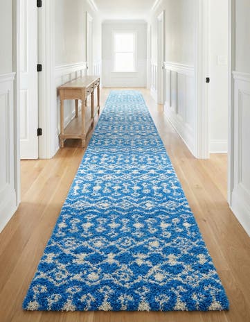 3' 3 x 16' 5 Moroccan Trellis Shag Runner Rug