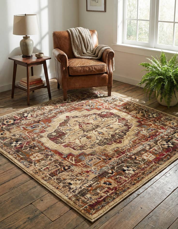 Detail image of 5' 3 x 5' 3 Saturn Square Rug