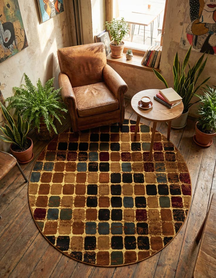 Detail image of 5' 3 x 5' 3 Cafe Round Rug