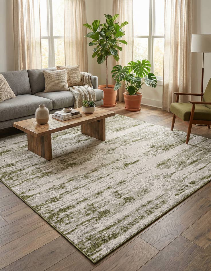 Detail image of 10' x 10'  Washable Modern Indoor / Outdoor Square Rug