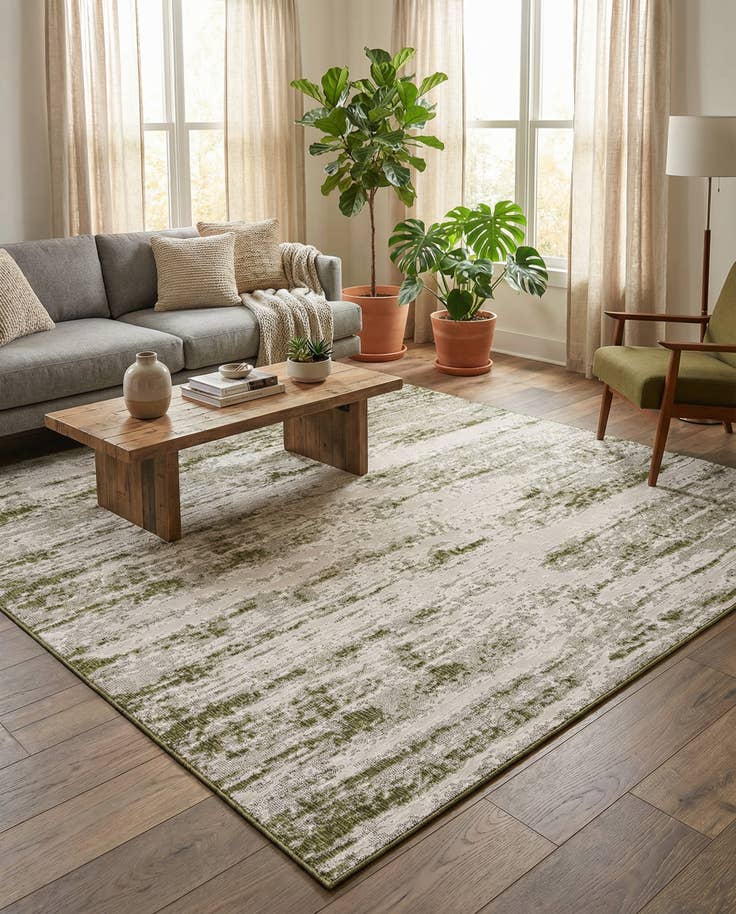 Detail image of 10' x 10' Easy-Clean Modern Indoor / Outdoor Square Rug