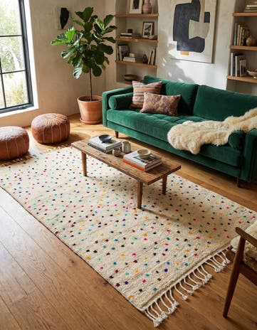 4' 8 x 8' Hand Knotted Moroccan Wool Rug